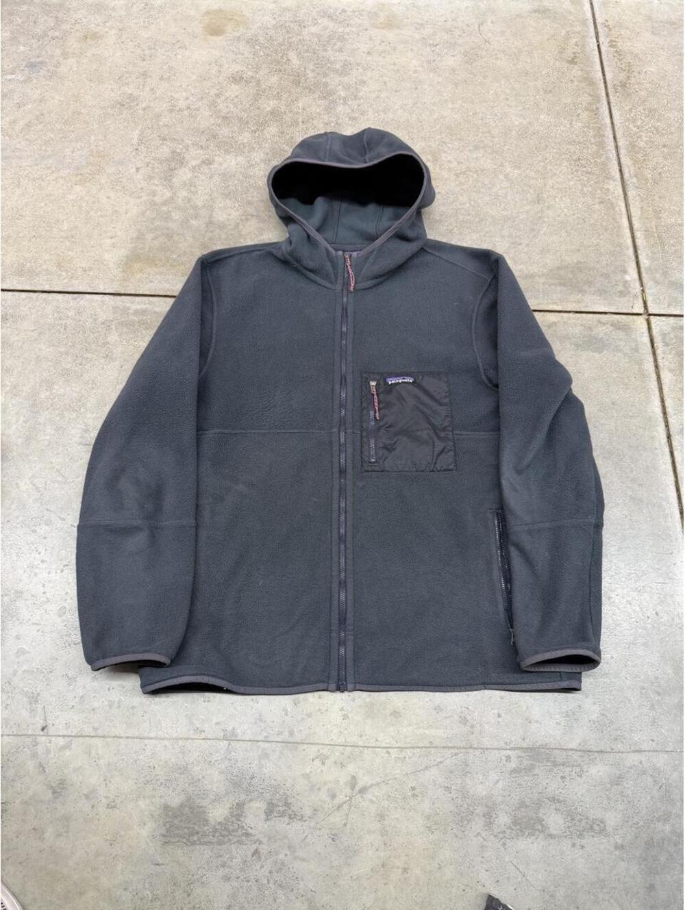 vintage patagonia microdini hoody fleece jacket size xl